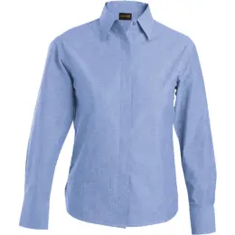 Sky Blue Oxford Blouse Long Sleeve Ladies